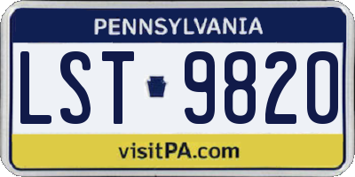 PA license plate LST9820