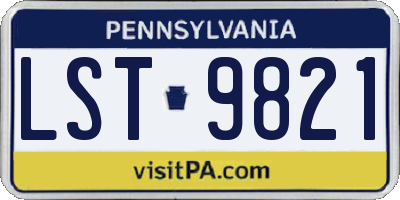 PA license plate LST9821