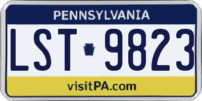 PA license plate LST9823