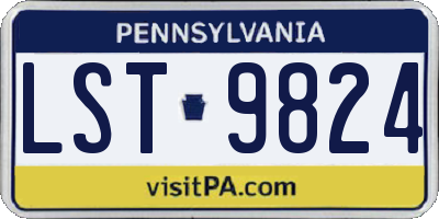 PA license plate LST9824