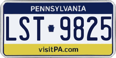 PA license plate LST9825