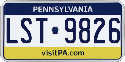 PA license plate LST9826