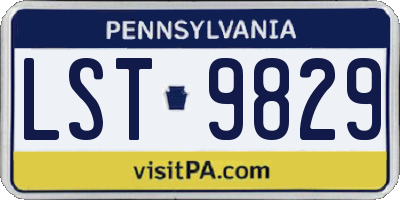 PA license plate LST9829