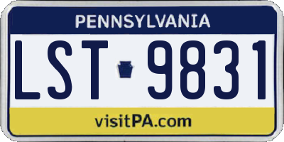 PA license plate LST9831
