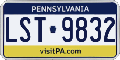 PA license plate LST9832