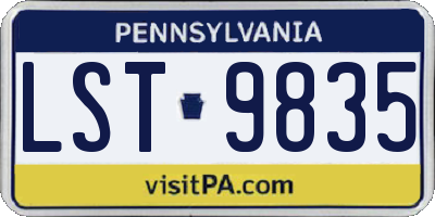 PA license plate LST9835