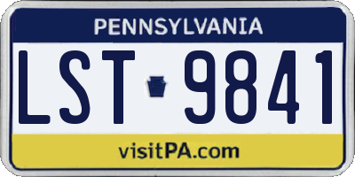 PA license plate LST9841