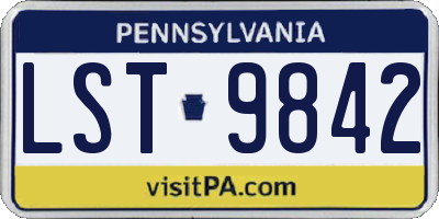 PA license plate LST9842