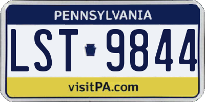 PA license plate LST9844
