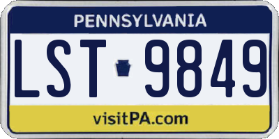 PA license plate LST9849