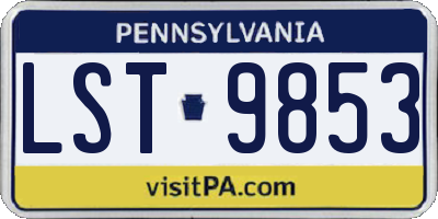 PA license plate LST9853