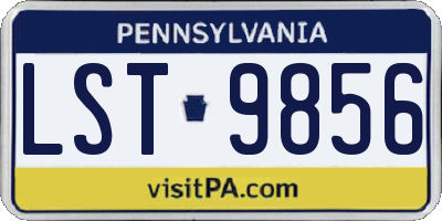 PA license plate LST9856
