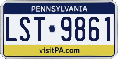 PA license plate LST9861