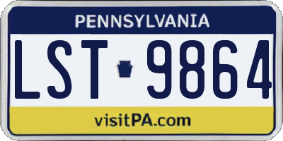 PA license plate LST9864