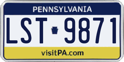 PA license plate LST9871