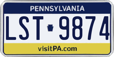 PA license plate LST9874