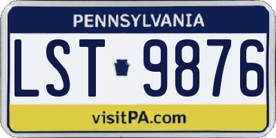 PA license plate LST9876