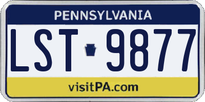 PA license plate LST9877
