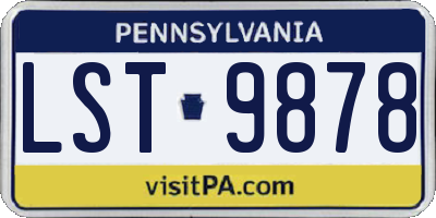 PA license plate LST9878