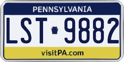 PA license plate LST9882