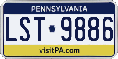 PA license plate LST9886