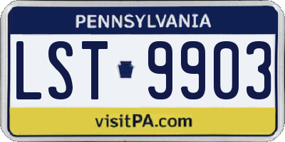 PA license plate LST9903