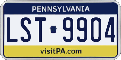 PA license plate LST9904