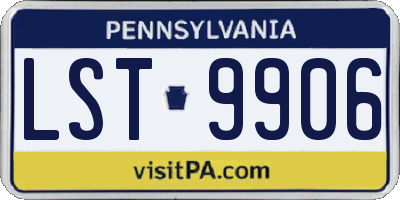 PA license plate LST9906