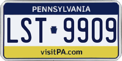 PA license plate LST9909