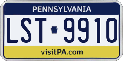 PA license plate LST9910