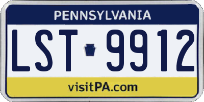 PA license plate LST9912