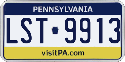 PA license plate LST9913
