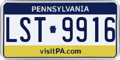 PA license plate LST9916