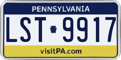 PA license plate LST9917