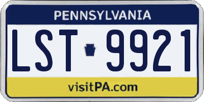 PA license plate LST9921