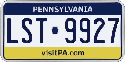 PA license plate LST9927