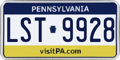 PA license plate LST9928