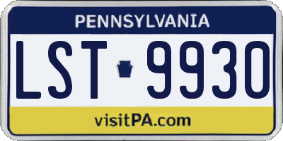 PA license plate LST9930