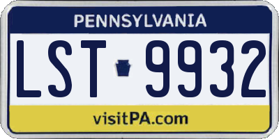 PA license plate LST9932