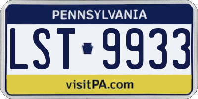 PA license plate LST9933