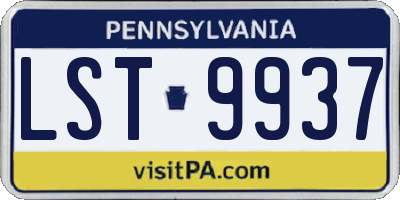 PA license plate LST9937