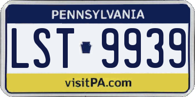 PA license plate LST9939
