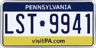 PA license plate LST9941