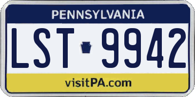 PA license plate LST9942