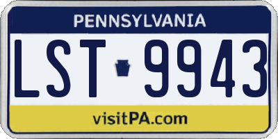 PA license plate LST9943