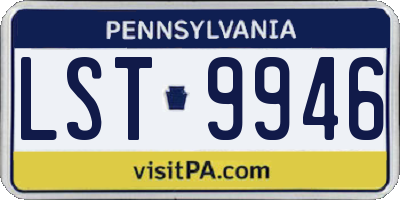 PA license plate LST9946