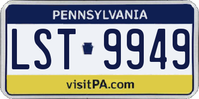 PA license plate LST9949
