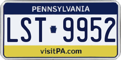 PA license plate LST9952