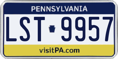 PA license plate LST9957