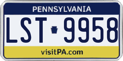 PA license plate LST9958